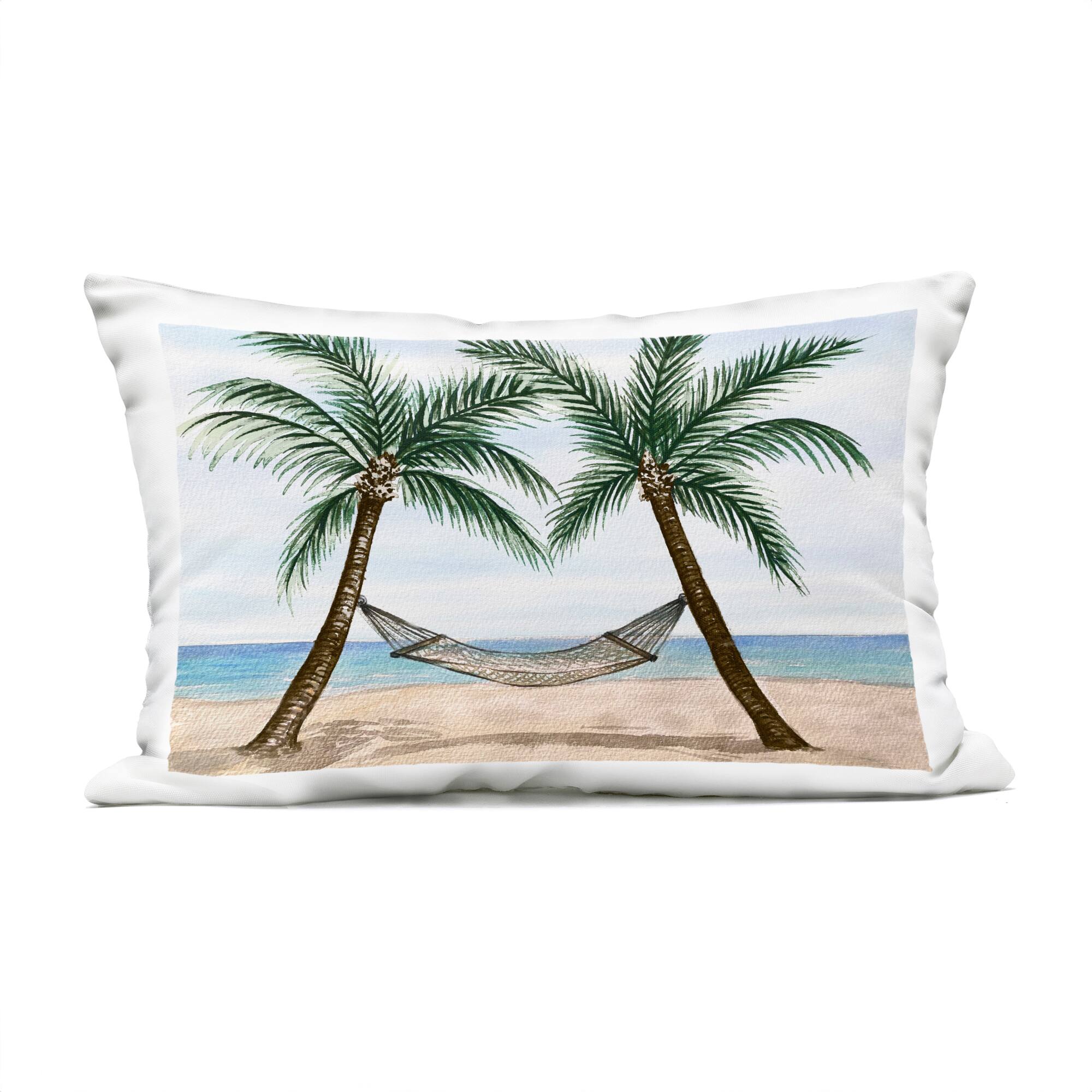 Stupell Industries 14" x 20" Hammock Between Palms Outdoor Print Throw Pillow